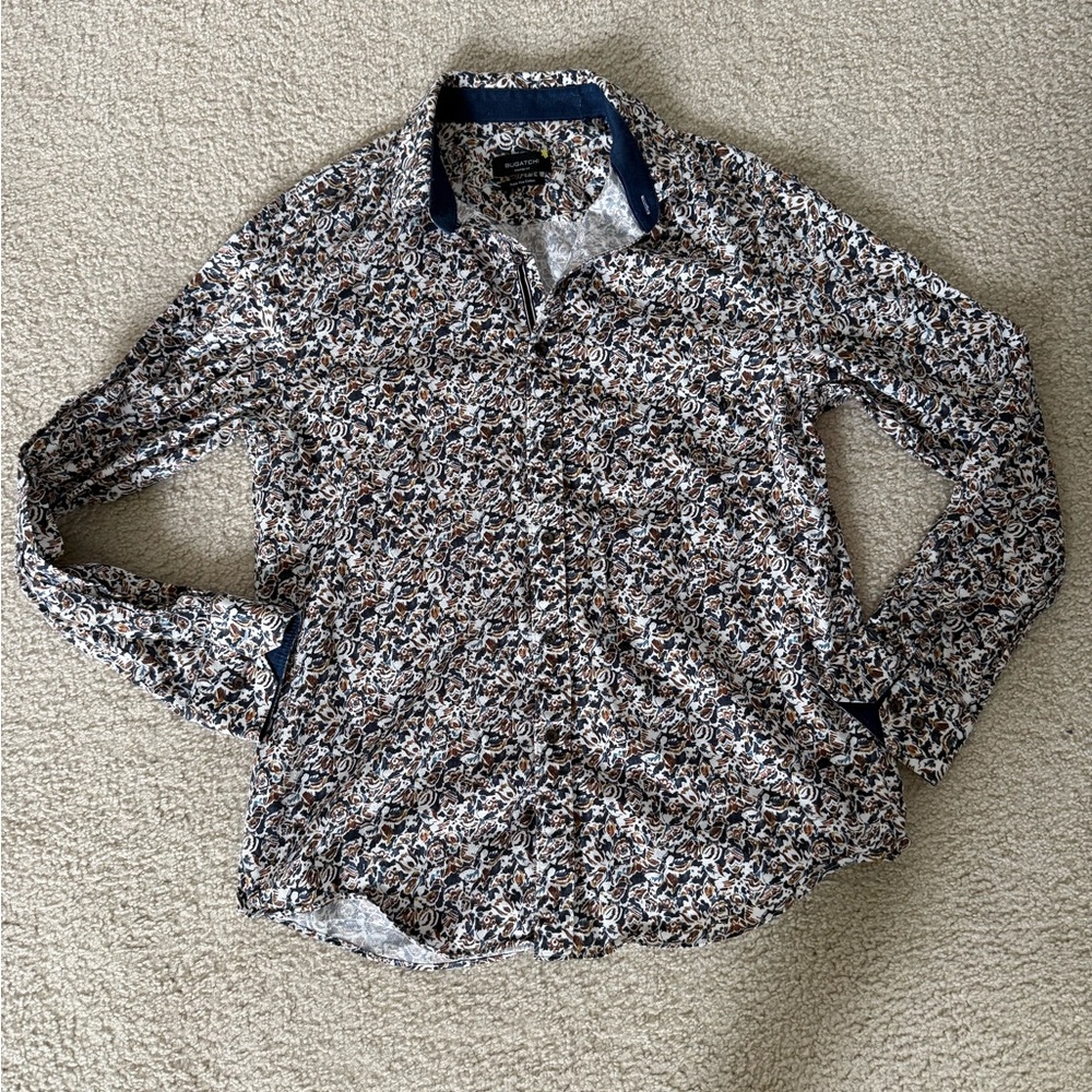 Bugatchi Multicolor Patterned Shirt 100% Cotton